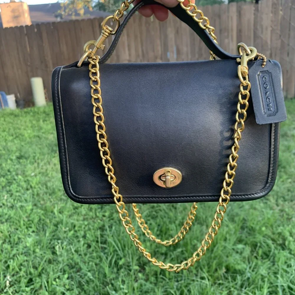 Vintage Coach Casino #9924 Crossbody Bag BLACK - Picture 3 of 16